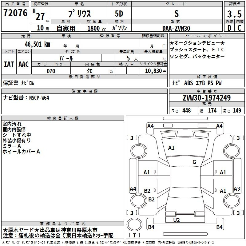 TOYOTA PRIUS 2015